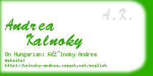 andrea kalnoky business card